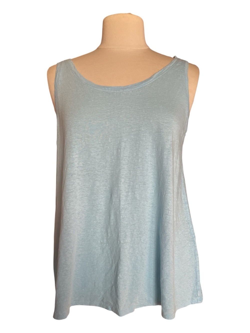 Eileen Fisher Organic Linen Blue Tank Top Size Medium
